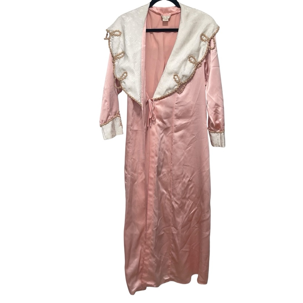 Vintage Victoria’s Secret Gold Label Pink Victorian Style Satin Robe Size S